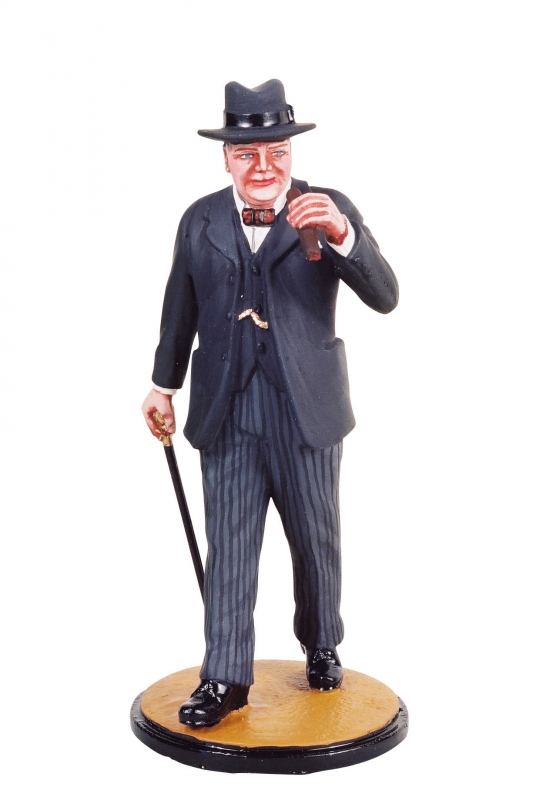 Painted Tin Toy Soldier Winston Churchill 54mm 1/32