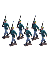 0836 Toy Soldier Set Belgian Infantry Marching - 1st Carabinier Regiment Painted